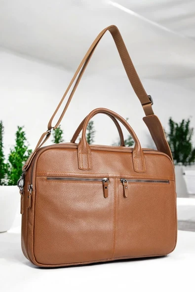 Premium Kalite Hakiki Deri Taba 14 & 15.6 inç Laptop Evrak Çantası - 5