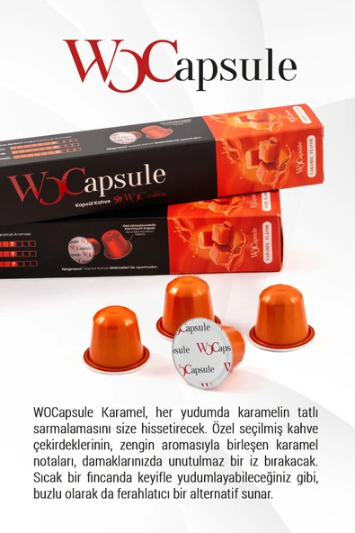 WOC COFFEE Wocapsule Caramel Nespresso Uyumlu Kapsül Kahve 10'lu Kutu - 3