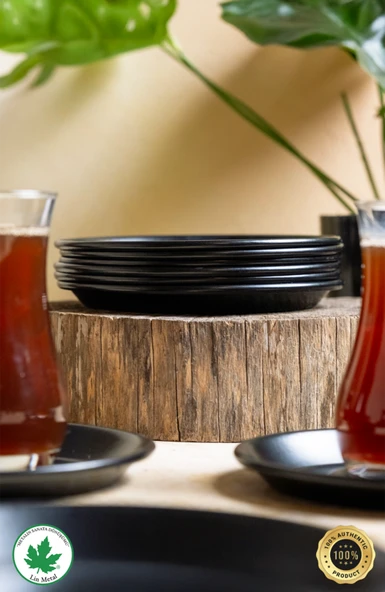 12'li Büyük Boy Metal Çay Tabağı, Kırılmaz, Paslanamz, Bükülmez Metal Çay Tabağı Seti - 6