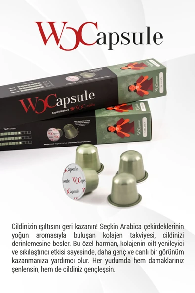 WOC COFFEE Wocapsule Kolajen Nespresso Uyumlu Kapsül Kahve 10'lu Kutu - 3