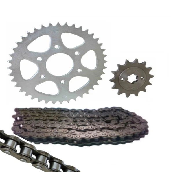 Algaride MOTORSİKLET BAJAJ PULSAR ÖN ARKA DİŞLİ VE ORİNGLİ ZİNCİR SET