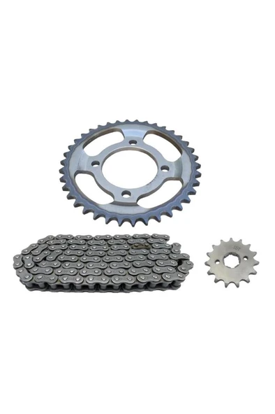 Algaride  MOTORSİKLET CGL125 ÖN ARKA DİŞLİ VE ZİNCİR SET 54014