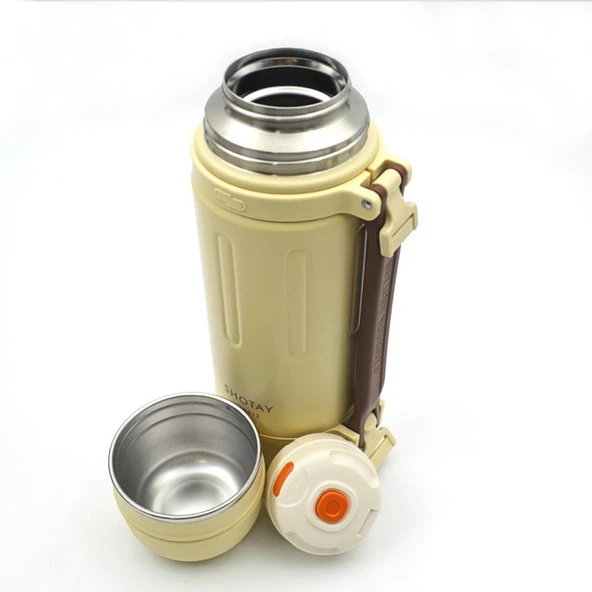 Shotay Çelik Termos Take Trip 1200Ml Krem - 5