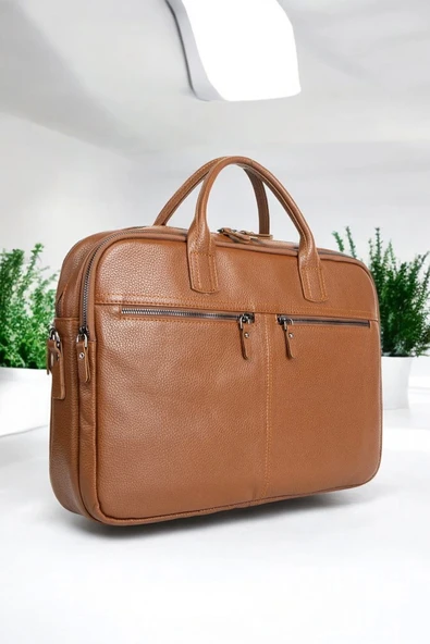 Premium Kalite Hakiki Deri Taba 14 & 15.6 inç Laptop Evrak Çantası - 4