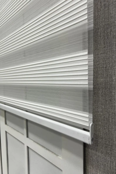 Zebra Stor Perde Dar Plise Güneşlik Perde Beyaz - 5
