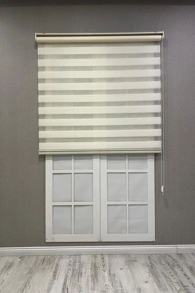 Zebra Stor Perde Dar Plise Güneşlik Perde Krem