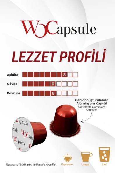 WOC COFFEE Wocapsule Colombia Nespresso Uyumlu Kapsül Kahve 10'lu Kutu - 2