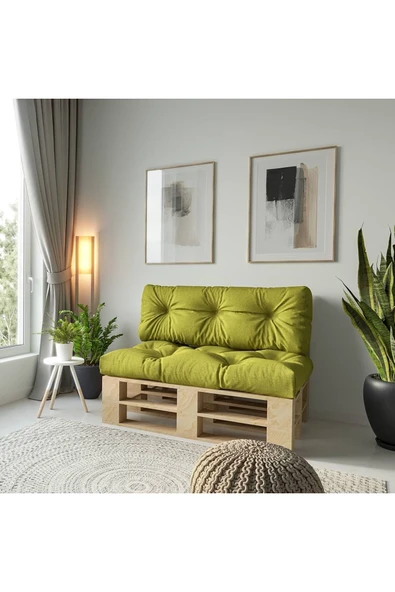 Bahçe & Balkon Palet Üstü Sırt Dayamalı Özel Dolgulu Kaliteli Yer Minderi 120x80 Cm