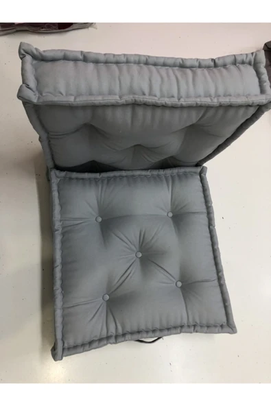 Gri Bisküvi Minder Yer Minderi 50x50 - 4