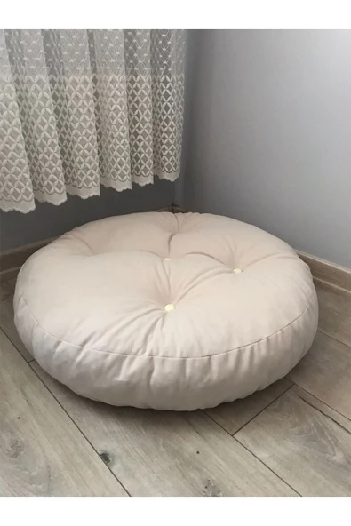 Krem Mini Yer Minder Yer Puf 60x60 Cm - 3