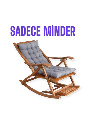 Lüks Sallanan Sandalye Minderi Özel Dikişli Selen Bağcıklı 120x50 Gri (SADECE MİNDER) - 2