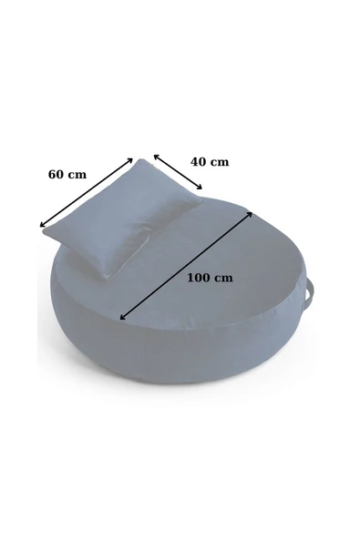 Ev Dekorasyon Petek Önü Yuvarlak Yer Minderi 100 cm çapında 20 cm yüksekliğinde - 2