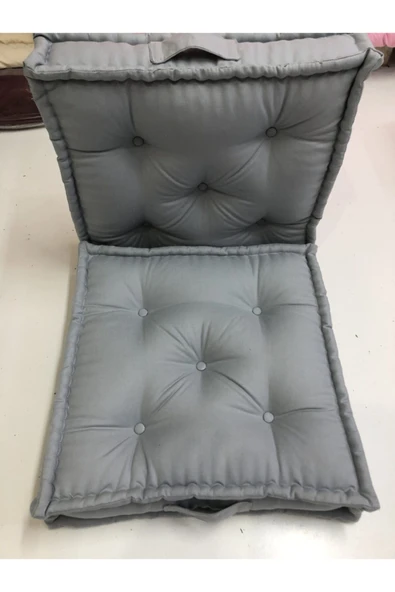 Gri Bisküvi Minder Yer Minderi 50x50 - 3