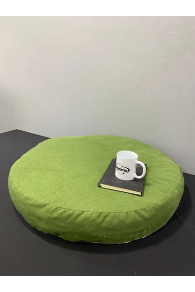 Petek Önü Yuvarlak Desenli Yer Minderi Balkon Bahçe Kitap Okuma Minderi Puf - 2