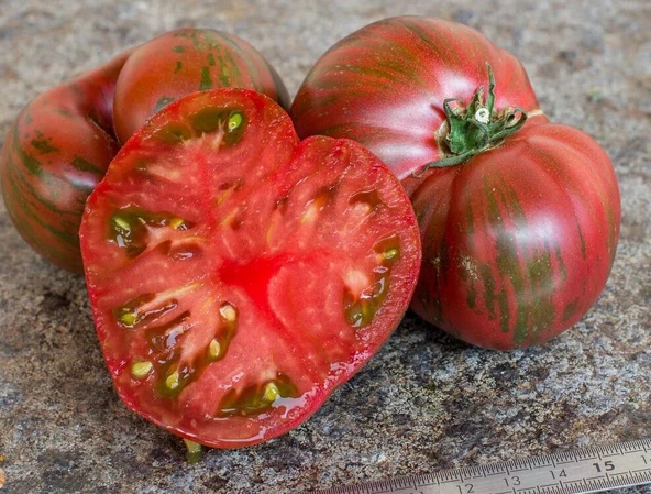 Japanese Black Trifele Kalp Şeklinde Etli Domates Tohumu (15 Tohum) - Resim 2