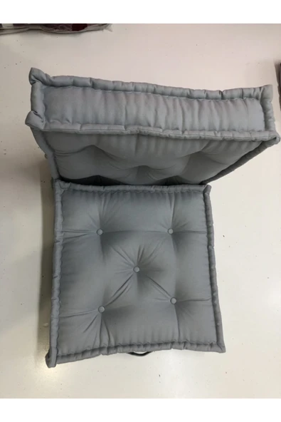 Gri Bisküvi Minder Yer Minderi 50x50