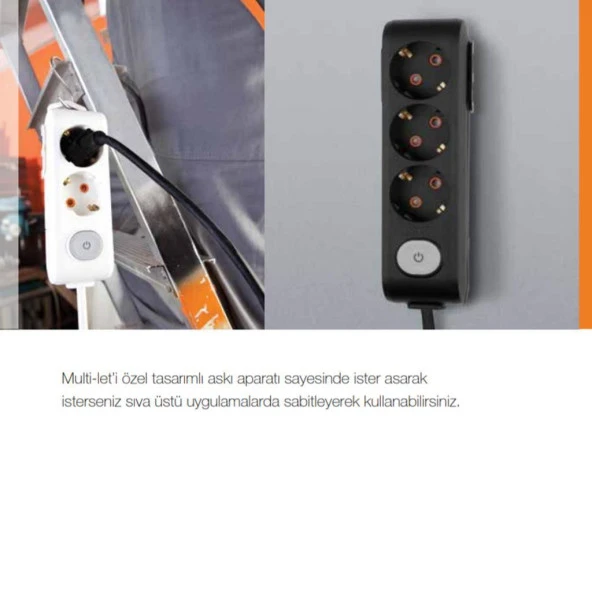 Viko Multi-Let 5 Li Anahtarlı Çocuk Korumalı Grup Priz 1 Mt - 6