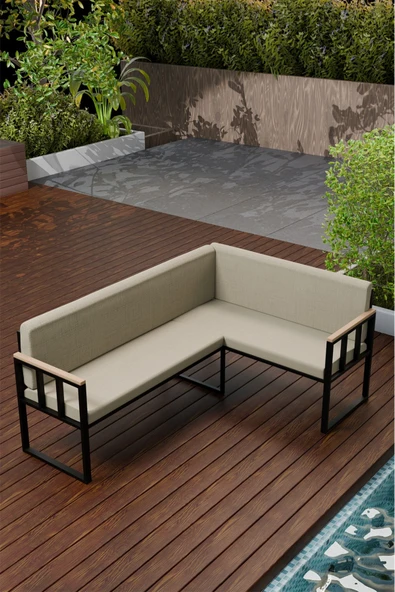 Wood House PARE KÖŞE TAKIMI BEJ (MUTFAK,BAHÇE,BALKON,OTURMA ODASI) ürün görseli