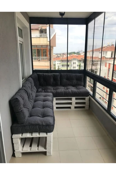 Rual Şark Köşesi Ve Palet Minderi Sadece Minder Dahildir 2 Oturma Minderi 2 Sırt Dayama Minderi - 2