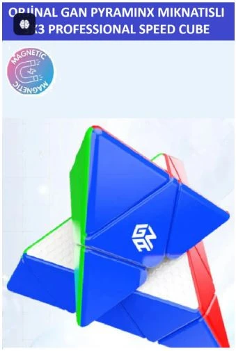 GAN PYRAMINX M MIKNATISLI (MANYETİK) 3x3 Zeka Küpü - Profesyonel Speed Cube - Sabır Küpü - - 3