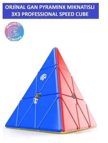 GAN PYRAMINX M MIKNATISLI (MANYETİK) 3x3 Zeka Küpü - Profesyonel Speed Cube - Sabır Küpü -