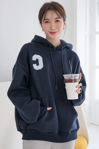 Unisex C Baskılı Sweatshirt - Resim 3