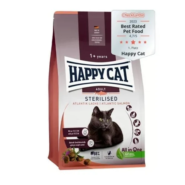 Happy Cat Somonlu Kısırlaştırılmış Kuru Kedi Maması 4 Kg
