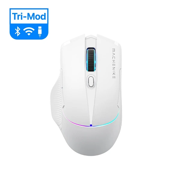 Machenike L8 Pro Tri-Mode 2K Beyaz 26000DPI Ultralight 58Gr RGB Charging Dock Gaming Mouse