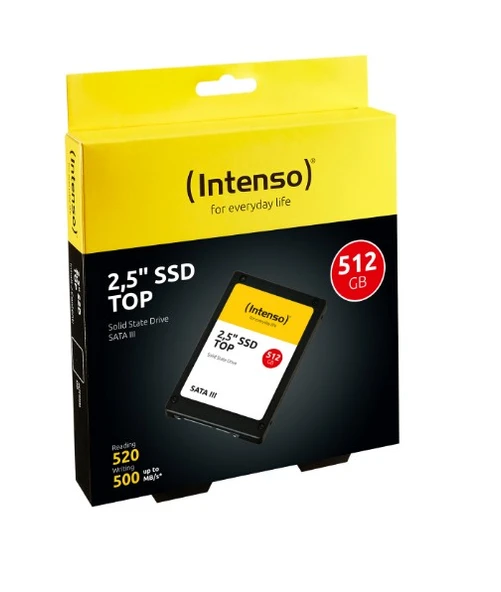 512GB Intenso Top 2.5" Sata 3 520MB-480MB/s SSD Disk