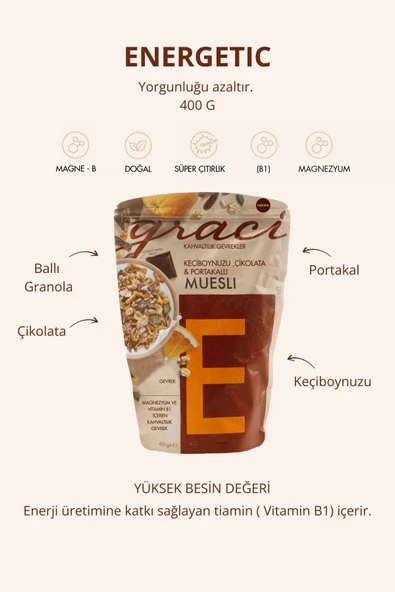 Graci Keçiboynuzu, Çikolata & Portakallı Kahvaltılık Gevrek 400 gr - 2
