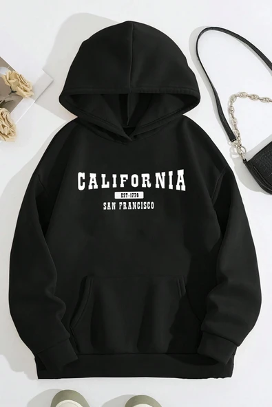 Unisex California Baskılı Sweatshirt
