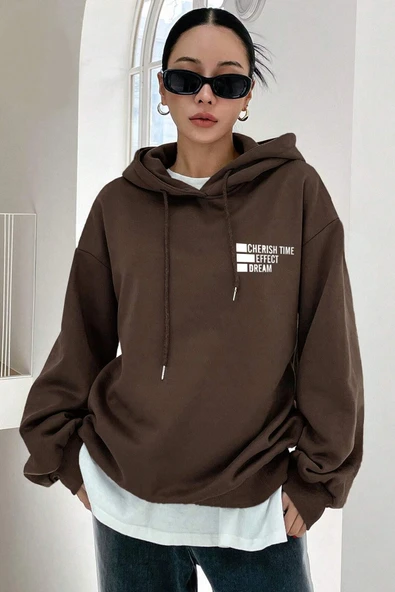 Unisex Cherish Time Baskılı Sweatshirt - Resim 12