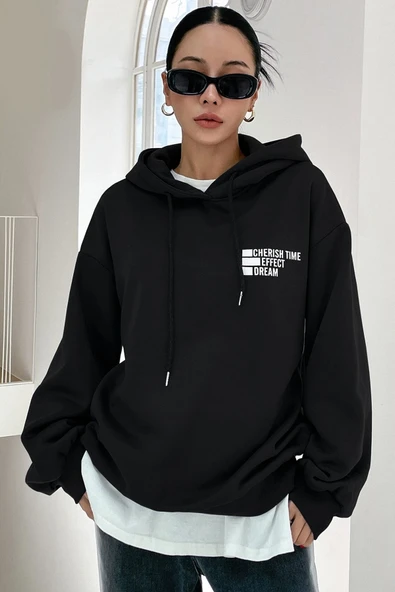 Unisex Cherish Time Baskılı Sweatshirt - Resim 2