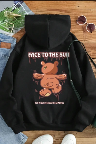 Unisex Face To The Sun Baskılı Sweatshirt - 3