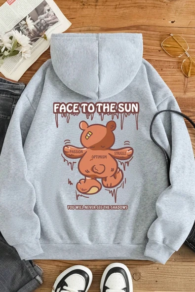 Unisex Face To The Sun Baskılı Sweatshirt - 9