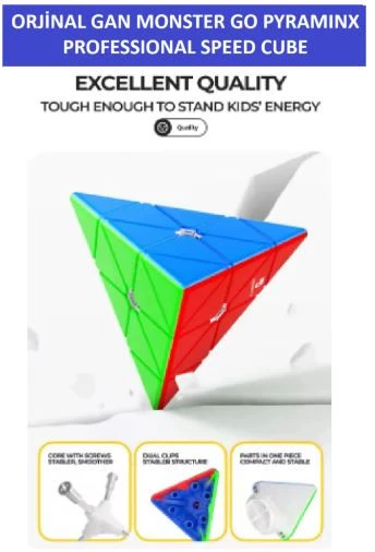 Gan Mg Pyramıinx 3x3 Piramid (PYRAMID) Zeka Küpü - Profesyonel Speed Cube - Sabır Küpü - - 2