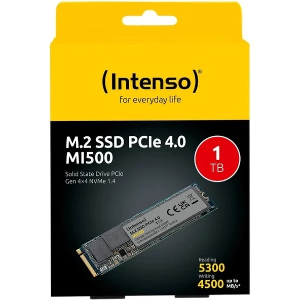 1TB Intenso MI500 Gen.4x4 NVMe 1.4 5300MB-4500MB/s SSD Disk