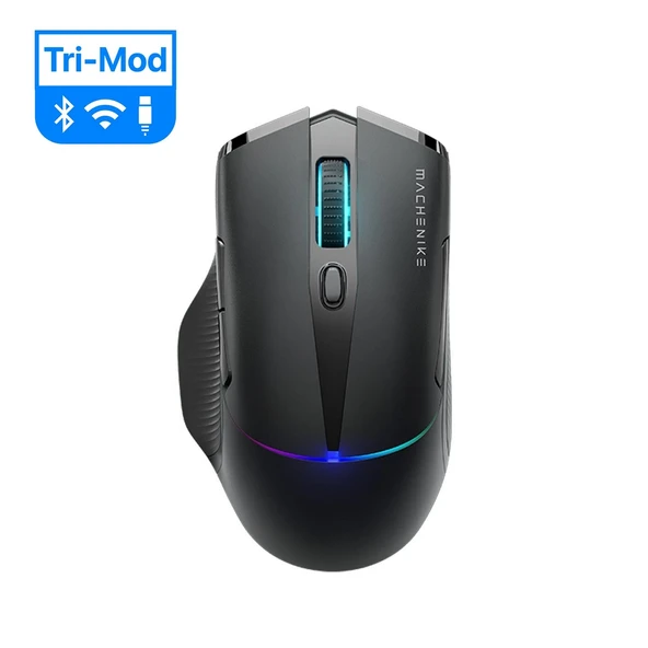 Machenike L8 Pro Tri-Mode 2K Siyah 26000DPI Ultralight 58Gr RGB Charging Dock Gaming Mouse