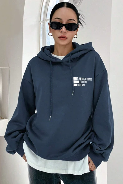 Unisex Cherish Time Baskılı Sweatshirt - Resim 10