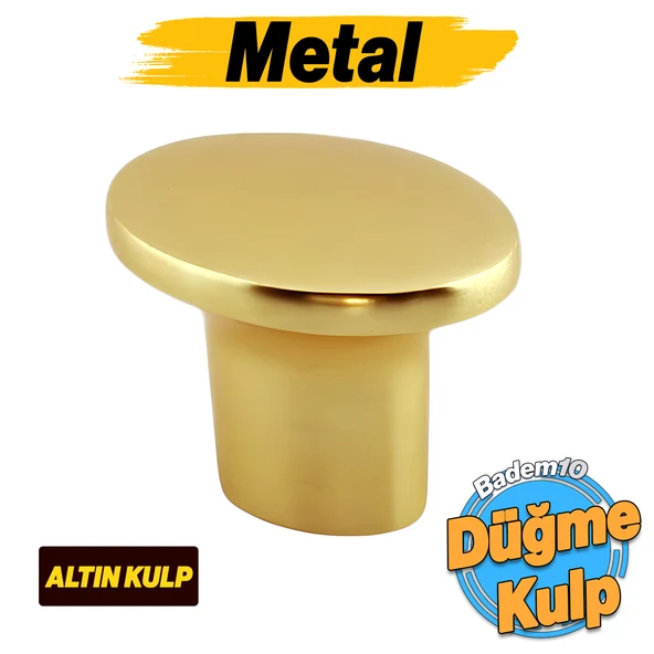 Avcı Mat Altın Kulp Düğme Tek Vidalı Çekmece Mutfak Mobilya Dolabı Dolap Kulpu Kulbu Metal Kulpları