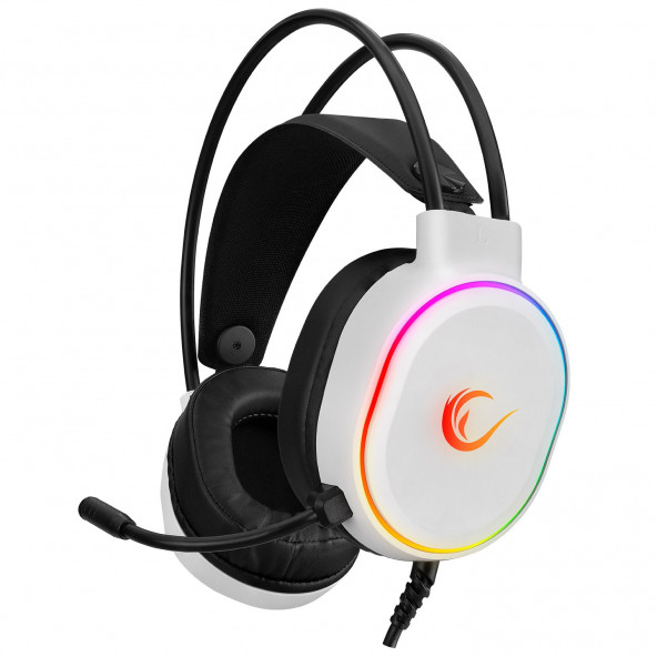 Rampage ROGUE Beyaz 7.1 Surround Sound RGB Ledli Gaming Oyuncu Mikrofonlu Kulaklık