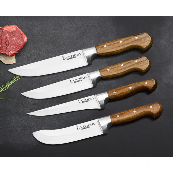 LAZBİSA Mutfak Bıçak Seti Et Kemik Yüzme Sıyırma Kıyma Meyve Sebze Bıçağı (Y-S-1-2)