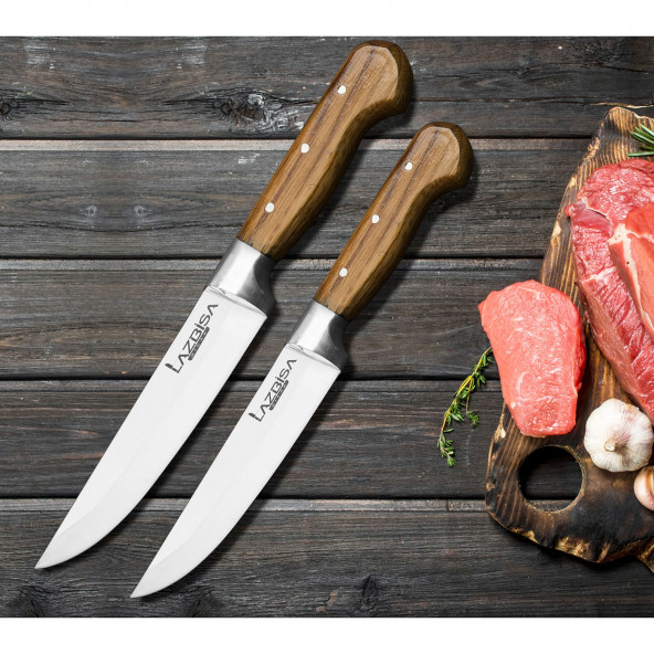LAZBİSA Mutfak Bıçak Seti Et Ekmek Meyve Sebze Bıçağı ( 1-2 )