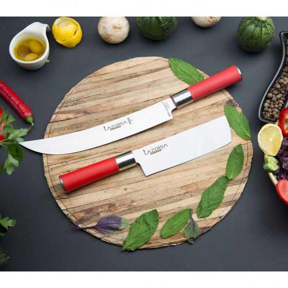 LAZBİSA Mutfak Bıçak Seti Et Kıyma Balık Sebze Meyve Şef Bıçak Vodo Nakiri 2Li Set