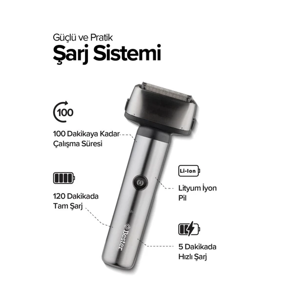 Bester GK6220 Ense - Sakal Çizim Makinesi, Kulak Burun Tüyü Kesme Makinesi, Günlük Tıraş Makinesi - 6