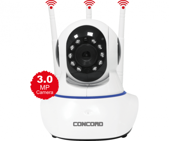 Concord C-630 3MP 360° 3 Antenli Haraket Sensörlü Bebek Wireless  İp Güvenlik Kamerası