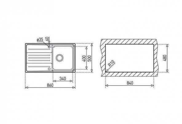 TEKA Stage 45B Paslanmaz Çelik Sol eviye - 2