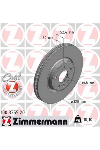 Zimmermann ÖN FREN AYNASI A4-A5-A6-A7-Q5 320x30x28xHAVALI 986479753-DF6148 612138