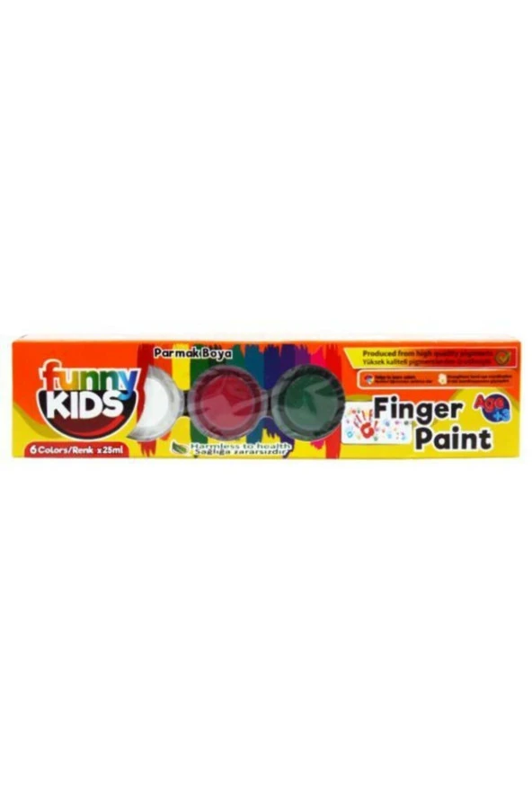 Funny Kids 6 Renk Parmak Boyası 6x25 ml