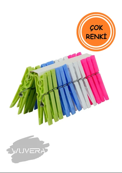 Wuvera Plastik Mandal 24’lü – Dayanıklı ve Pratik Çamaşır Mandalı - 2